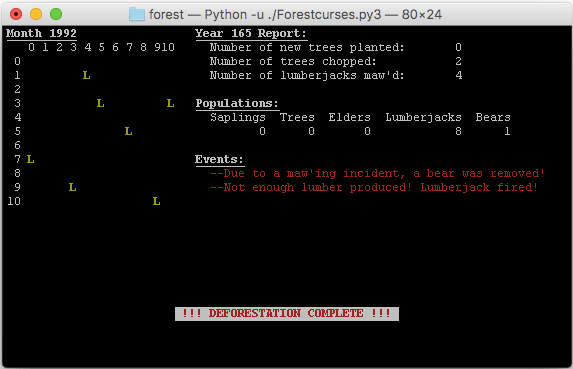 Forest v2 - deforestation